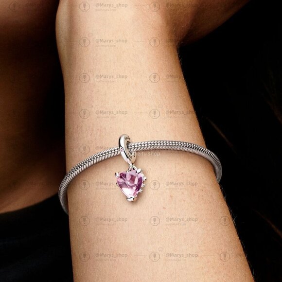 Pandora Pink Family Tree & Heart Dangle Charm - Picture 2 of 2